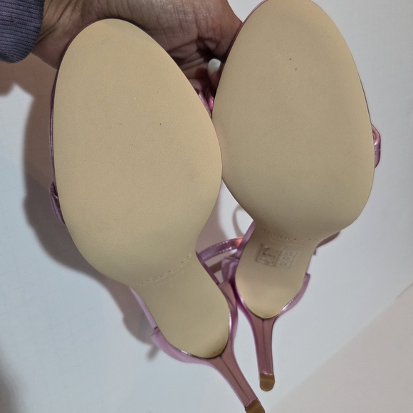 NWB RACHEL ZOE Sz 7, Metallic Pale Pink, Ema 2 Stiletto Sandal, Leather - Picture 3 of 7